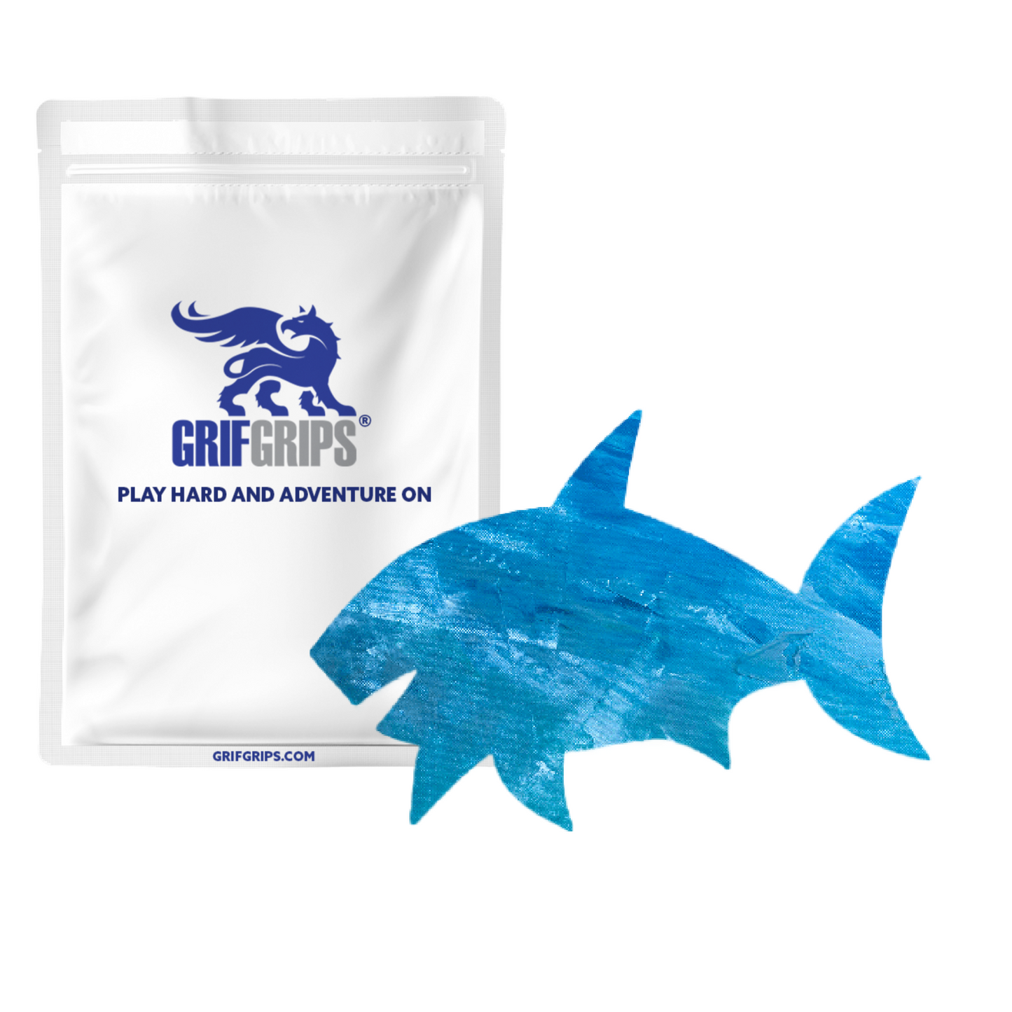 Shark - Choose Adhesive & Design - 5 Pack - CGM, Infusion & Pump Grips