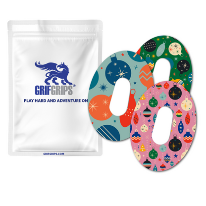 Christmas Themes Combo - Extreme Adhesive - 3 Pack - CGM, Infusion & Pump Grips