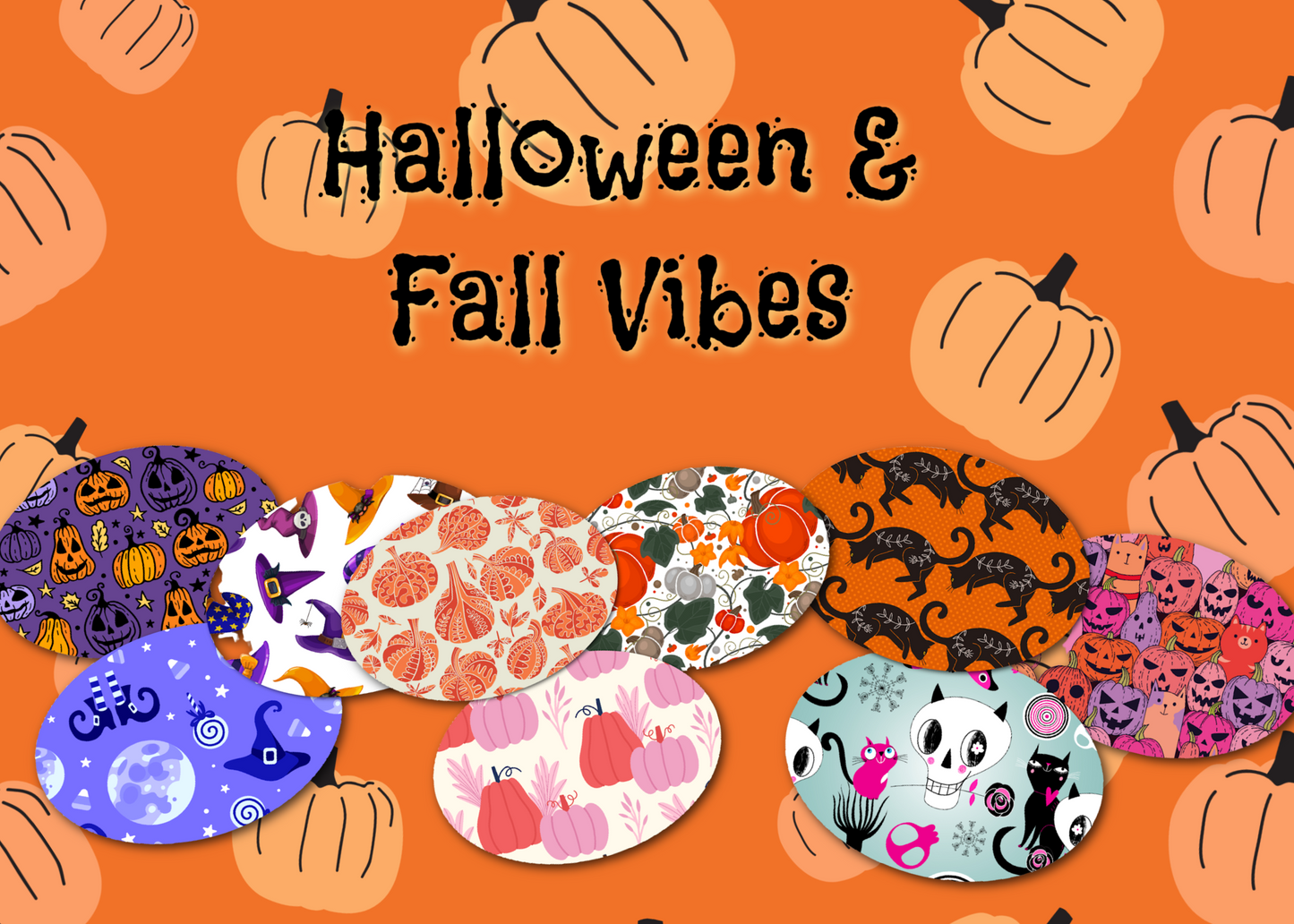 Halloween & Fall Vibes Combo - Extreme Adhesive - 3 Pack - CGM, Infusion & Pump Grips