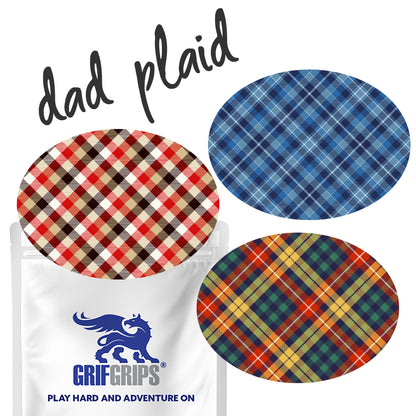 Dad Plaid Combo in Ovals - Extreme Adhesive - 15 Pack - CGM, Infusion & Pump Grips
