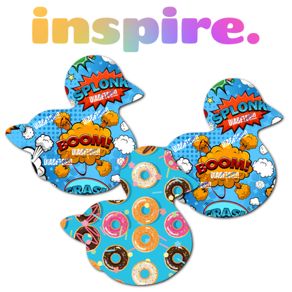 Diabetes Awareness Combo in Ducks - Extreme Adhesive - 3 Pack - CGM, Infusion & Pump Grips