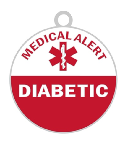 Diabetes Metal ID Tag & Carbineer (Choose Your Style) - GrifGrips
