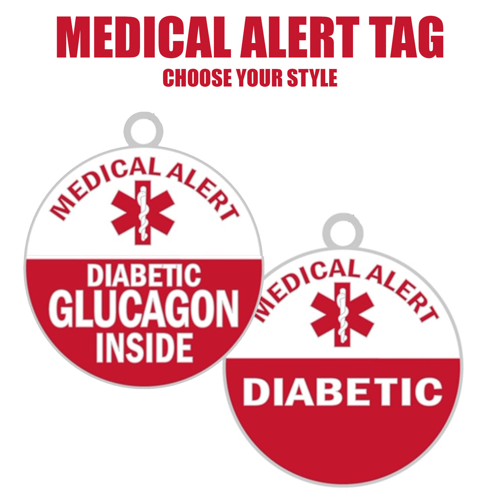 Diabetes Metal ID Tag & Carbineer (Choose Your Style) — GrifGrips