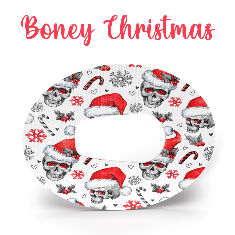 Christmas Bones Combo in Ovals - Extreme Adhesive - 3 Pack - CGM, Infusion & Pump Grips
