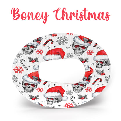 Christmas Bones Combo in Ovals - Extreme Adhesive - 3 Pack - CGM, Infusion & Pump Grips