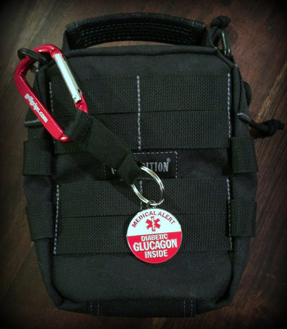 Diabetes Metal ID Tag & Carbineer (Choose Your Style) - GrifGrips